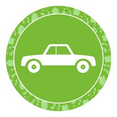 Wall Mural - Voiture dans un panneau vert