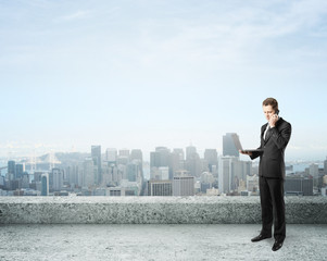 Wall Mural - businessman talking on  phone