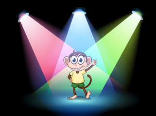 Wall Mural - A stage with a male monkey at the center