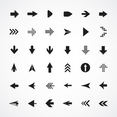 Aufkleber - arrow sign silhouettes collection
