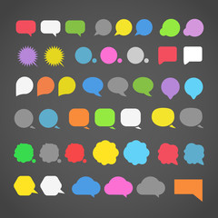 Poster - abstract color speech clouds silhouettes