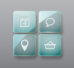 Poster - Glass buttons interface template