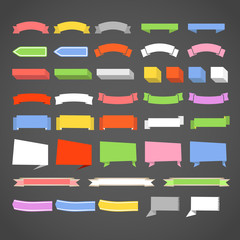 Poster - Speech clouds ribbons and banners collection