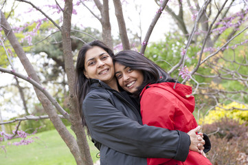 loving mother and daughter