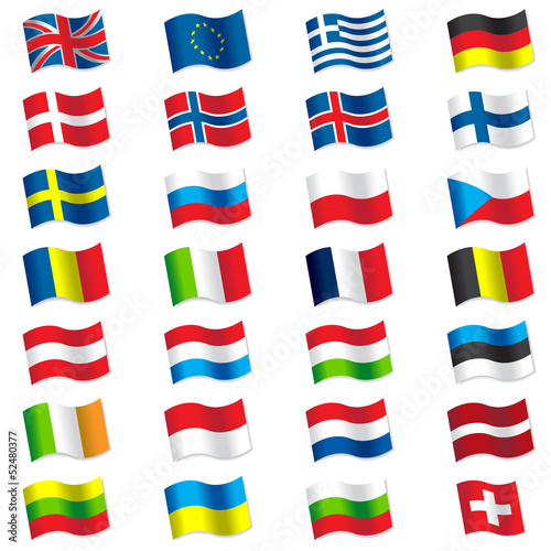 Obraz w ramie Flags of Europe