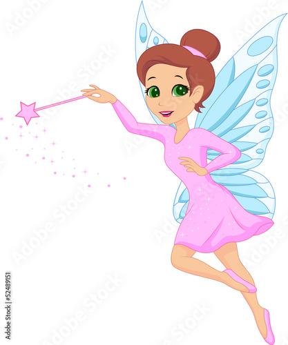 Obraz w ramie Illustration of cute fairy cartoon