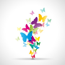 Abstract Butterflies Background # Vector