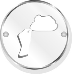 Poster - hand and cloud metal button