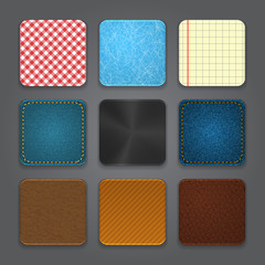 Wall Mural - App icons background set. Glossy web button icons.