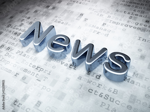 Obraz w ramie News concept: Silver News on digital background