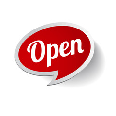 Poster - Open Sign - Illustration of red sign