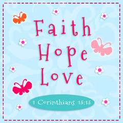 Wall Mural - Faith, Hope, Love