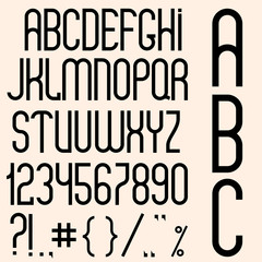 Poster - Slim black font, numbers and punctuation marks