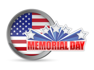 Wall Mural - Memorial day red white and blue seal