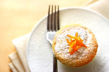 Wall Mural - Cottage cheese muffin with orange zest