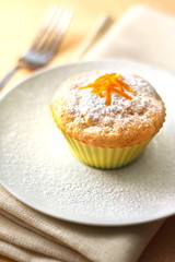 Wall Mural - Cottage cheese muffin with orange zest