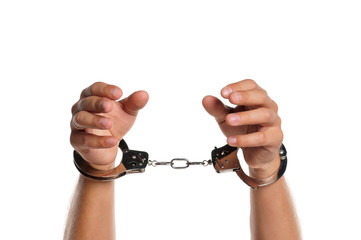 Hand with handcuffs