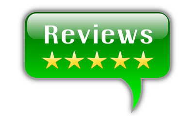 Wall Mural - Reviews button with stars