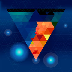Aufkleber - Colorful geometric background with triangles. Vector EPS10.