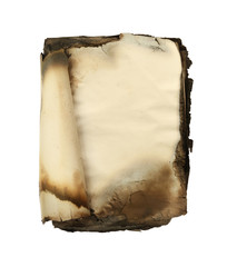 Wall Mural - Burned book isolated on white background