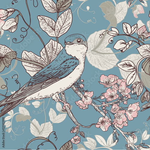 Obraz w ramie The wallpaper in vintage style