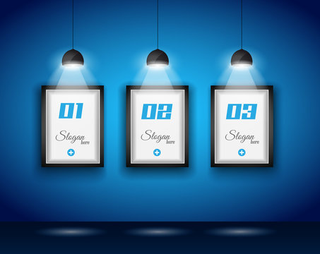 Elegant infographics design template with shopfront elements.