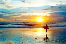 Surfing On Bali