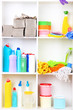 © Africa Studio - Shelves in pantry with  cleaners for home close-up