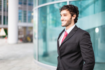 Wall Mural - Young smiling business man