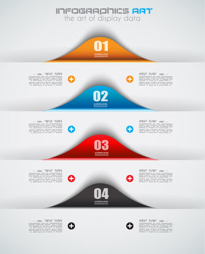 Infographic design template with paper tags.