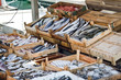 Vente de poisson frais sur un port - Bodrum, Turquie