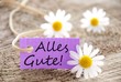 label with Alles Gute!