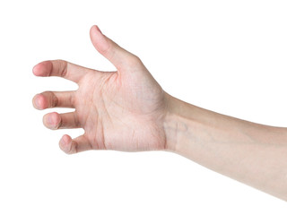 Wall Mural - adult man hand to hold something like phone