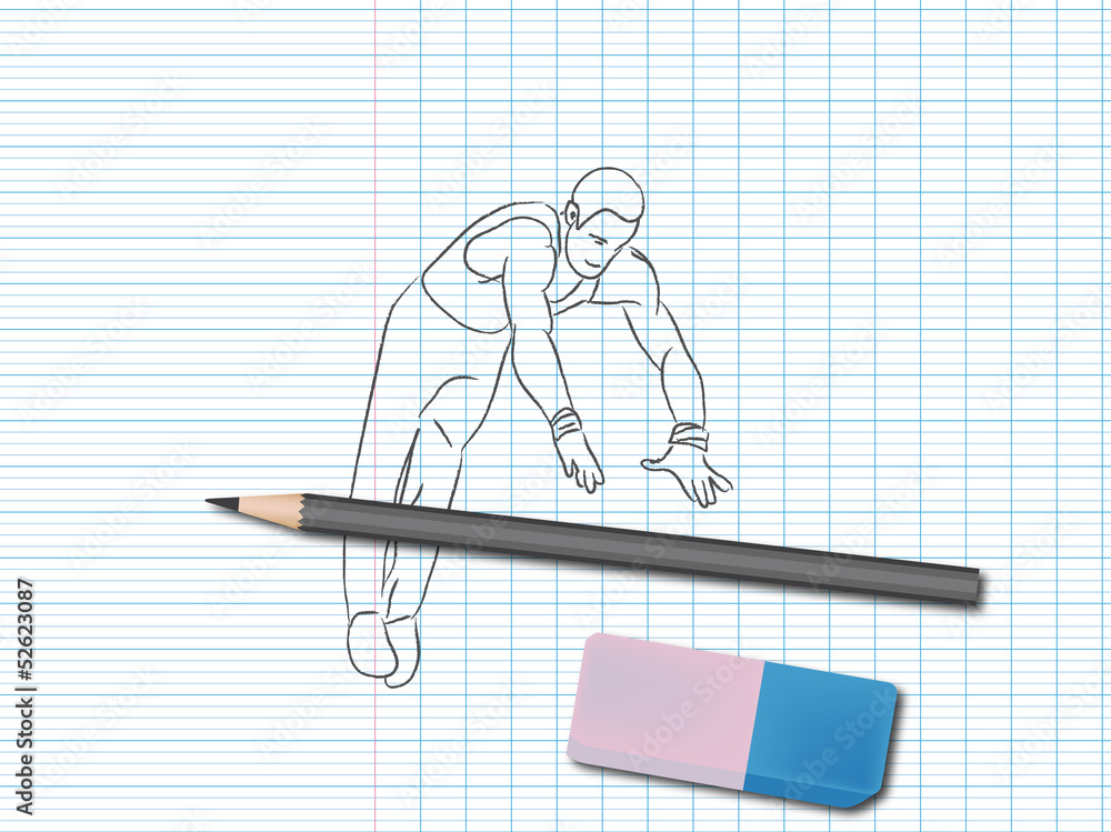 Dessin De Sport Sur Cahier D Ecole Barre Fixe Wall Mural Wallpaper Murals Duris Guillaume