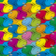 Wall Mural - seamless fish background