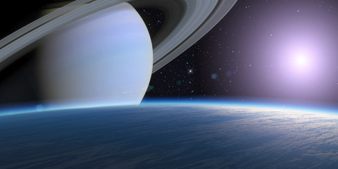 Wall Mural - planet and gas giant. elements of this image furnished by nasa.