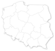 Simple Map Of Poland With Voivodeships