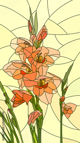 wektorowa-ilustracja-kwiat-czerwieni-gladiolus