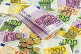 Fototapeta  - many euro banknotes