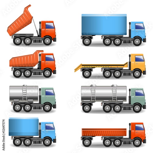 Naklejka ścienna Vector truck icons