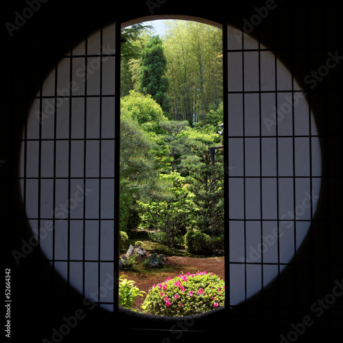 Naklejka dekoracyjna Shoji ogród herbaciarnia