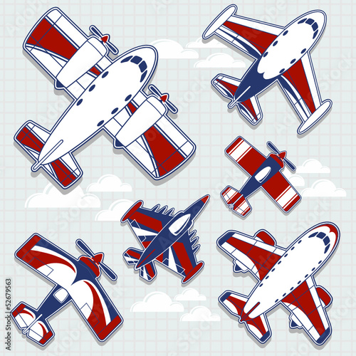 Nowoczesny obraz na płótnie airplane vector collection