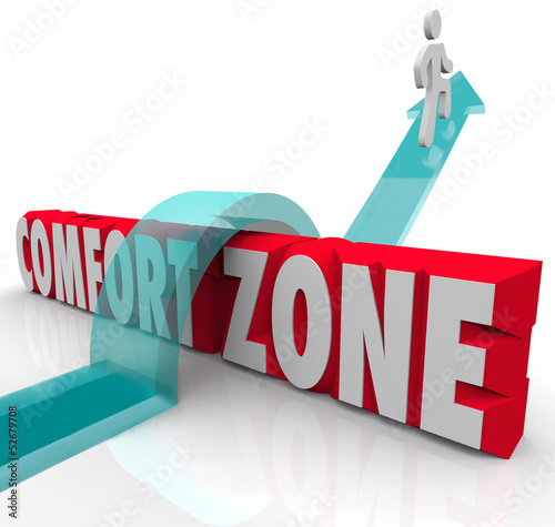 Fotografia, Obraz Going Outside Over Comfort Zone Try Different Experience Grow
