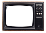 Fototapeta  - The old TV on the isolated white background