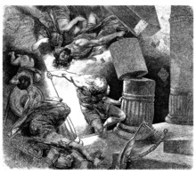 Biblical Scene : Samson's Death - Destroying A Temple