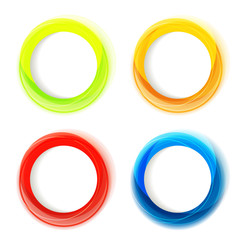 Poster - Set of four colorful circle frames with white copyspace. Eps10
