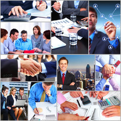 Sticker - Business people team collage.