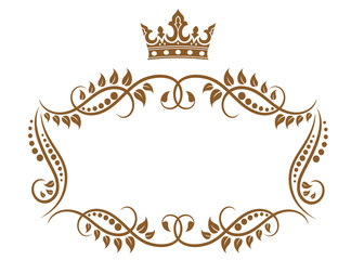 Poster - Elegant royal medieval frame with crown