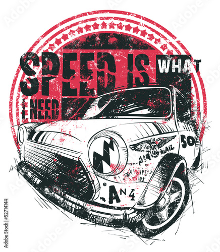 wektorowy-retro-plakat-z-samochodem-i-napisem-speed-is-what-i-need