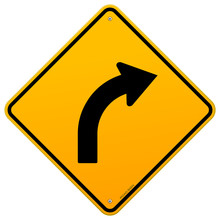 Yellow Curve Sign